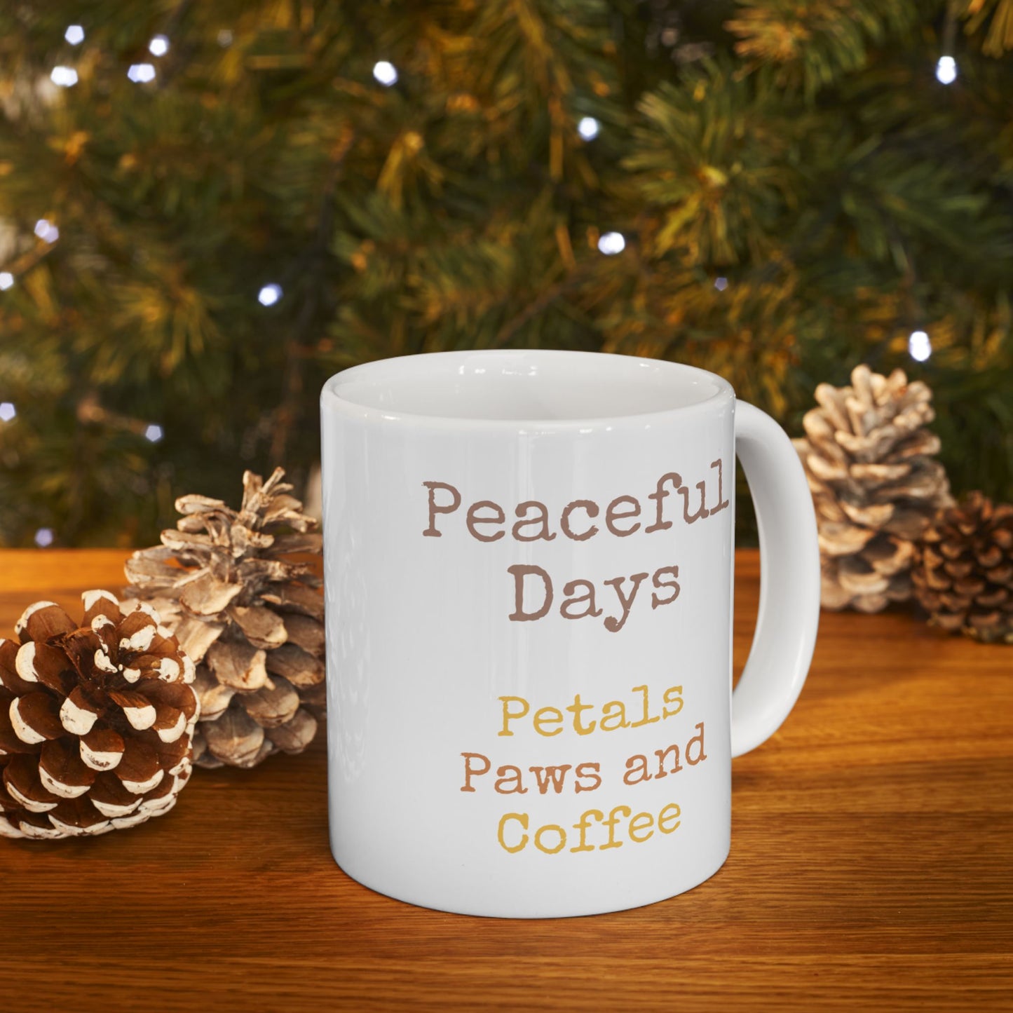 Ceramic Mug — "Peaceful Days" — German Shephard Coffee Cup (11oz/15oz)