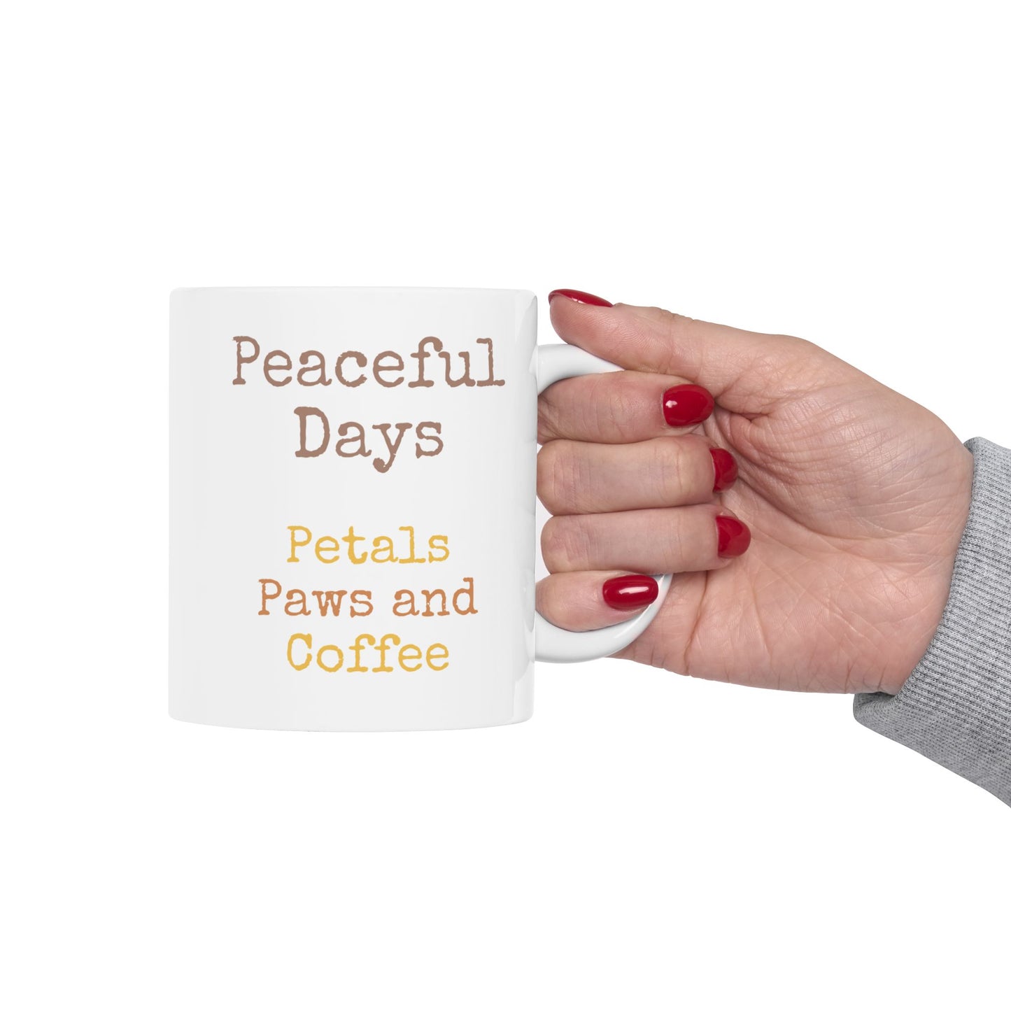 Ceramic Mug — "Peaceful Days" — German Shephard Coffee Cup (11oz/15oz)