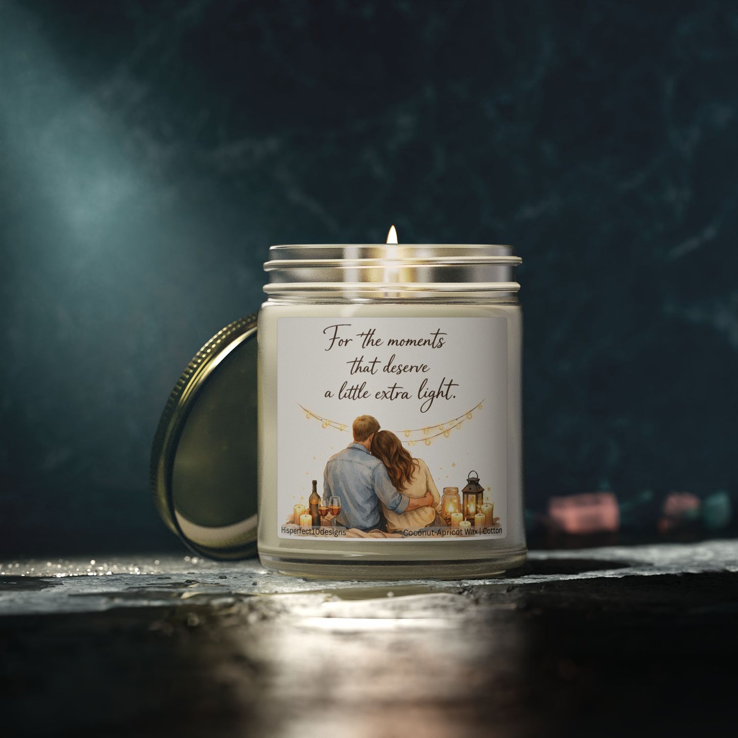 Scented Candle — Coconut Apricot Wax "For the moments that deserve a little extra light" (9oz)