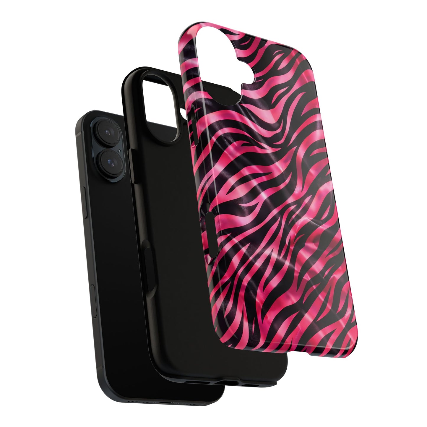 Pink Zebra Tough Phone Case — Glossy Protective Phone Cover