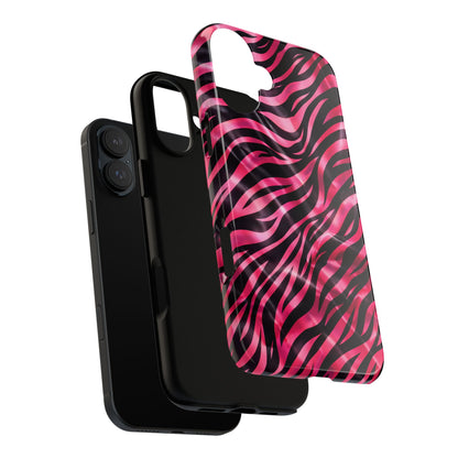 Pink Zebra Tough Phone Case — Glossy Protective Phone Cover