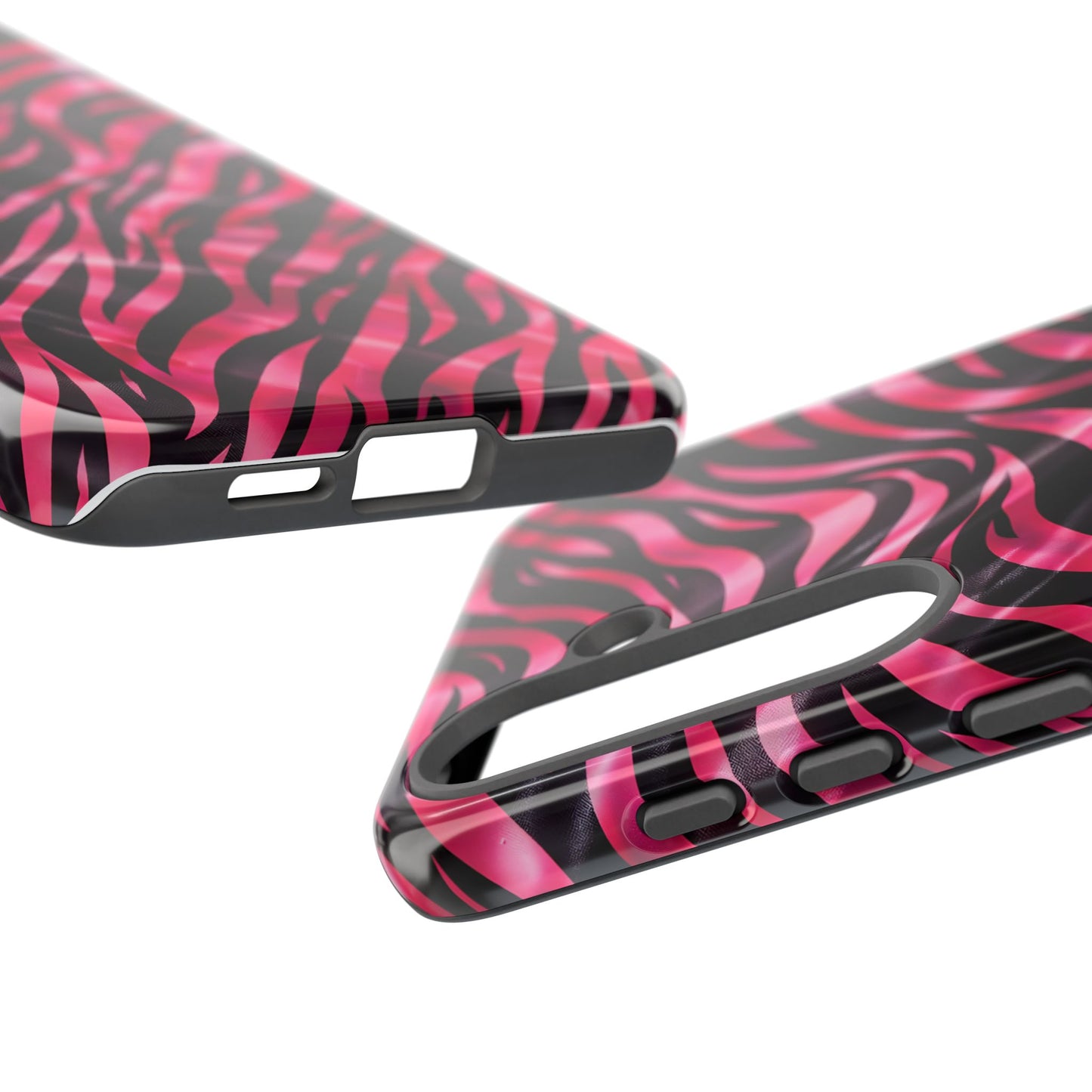 Pink Zebra Tough Phone Case — Glossy Protective Phone Cover
