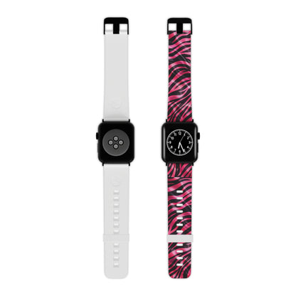 Pink Zebra Print Apple Watch Band — Bold Animal Stripe Replacement Strap