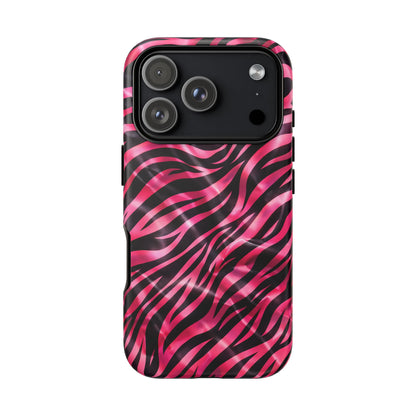 Pink Zebra Tough Phone Case — Glossy Protective Phone Cover
