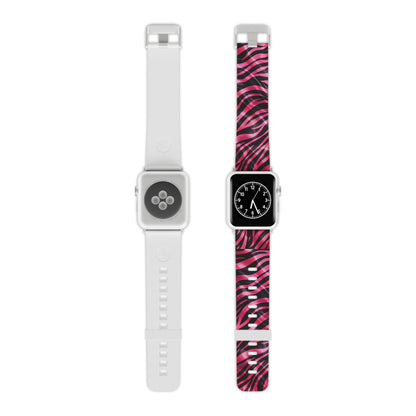 Pink Zebra Print Apple Watch Band — Bold Animal Stripe Replacement Strap