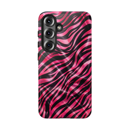 Pink Zebra Tough Phone Case — Glossy Protective Phone Cover