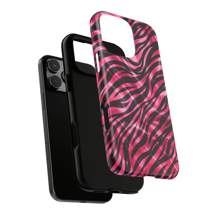 Pink Zebra Tough Phone Case — Glossy Protective Phone Cover