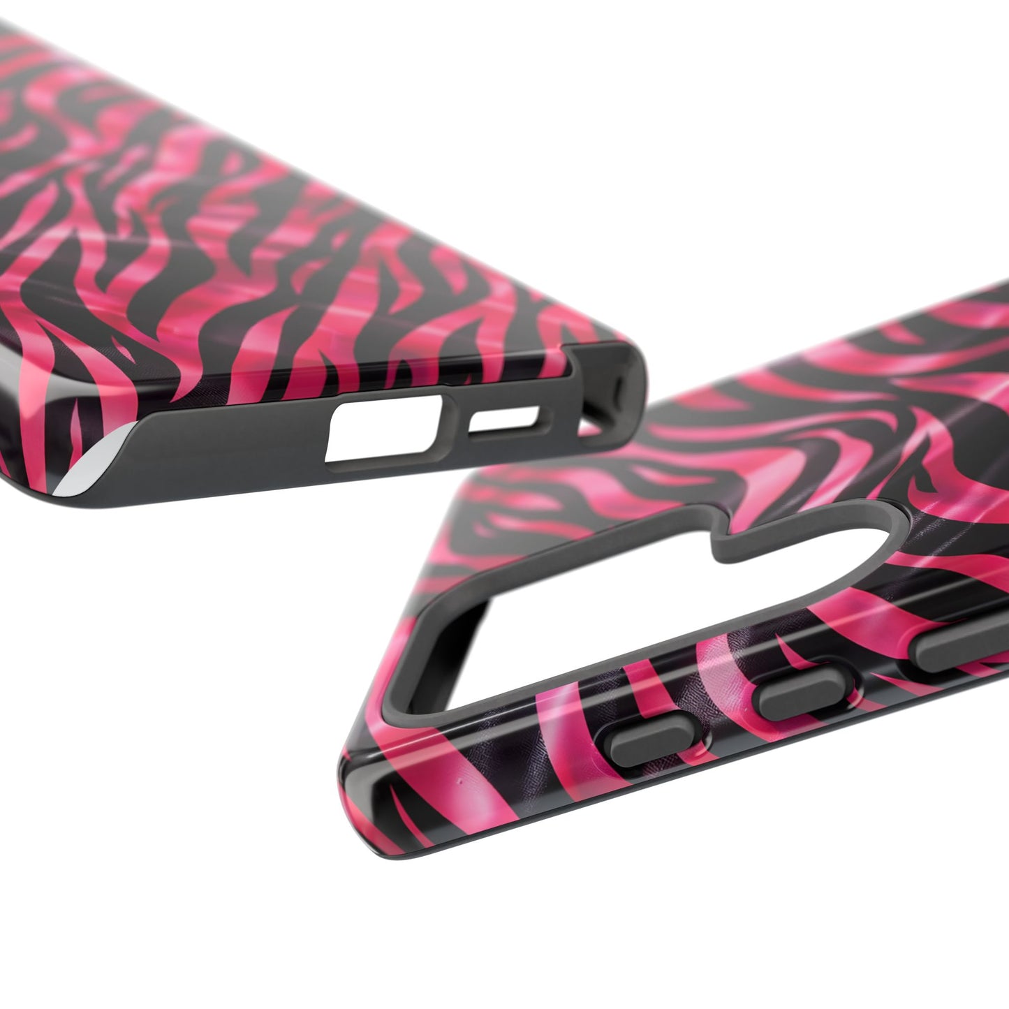 Pink Zebra Tough Phone Case — Glossy Protective Phone Cover
