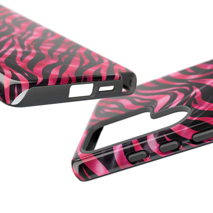 Pink Zebra Tough Phone Case — Glossy Protective Phone Cover