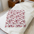 Valentine Rose & Hearts Velveteen Plush Blanket — Cozy Romantic Throw for Valentine's Day