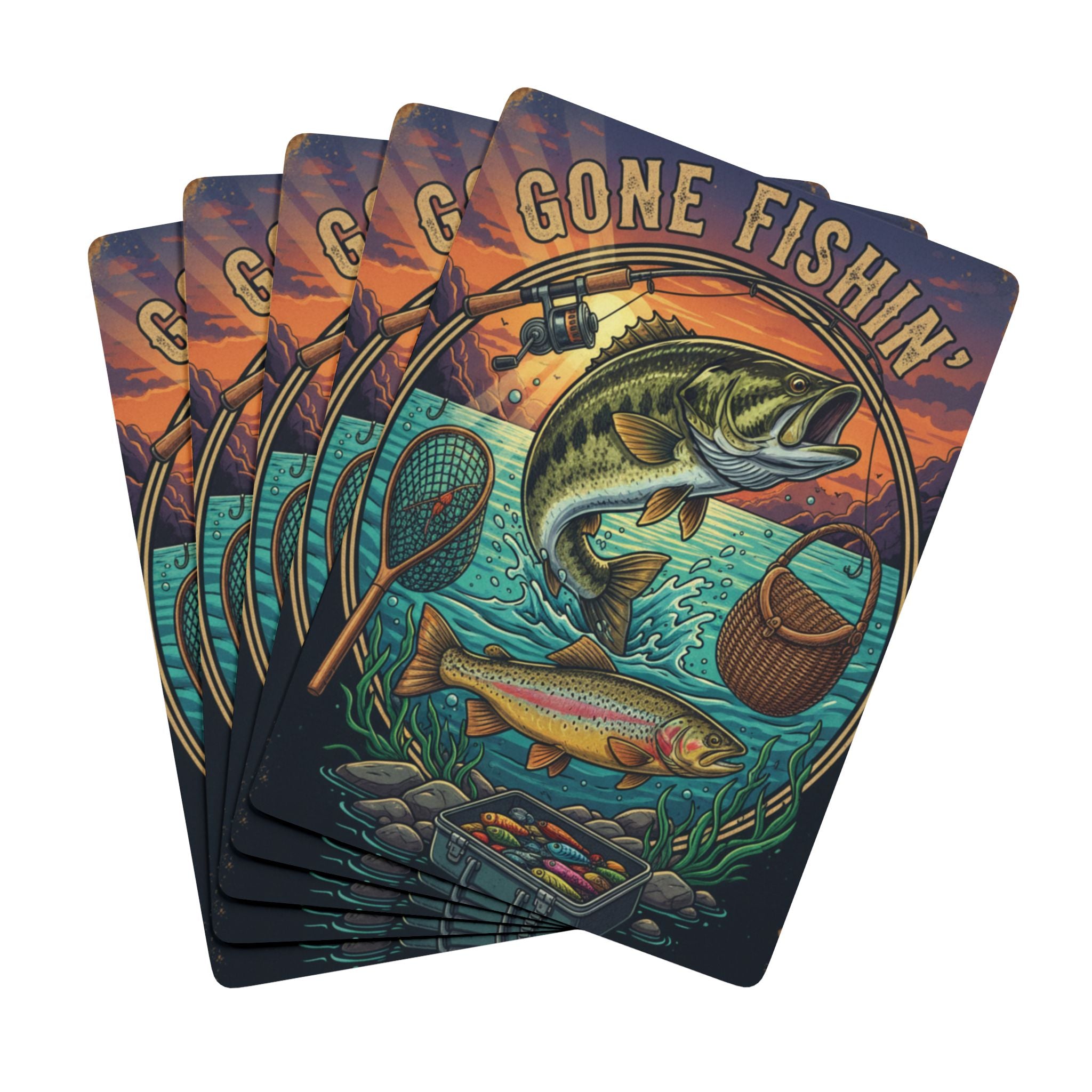 Gone Fishin' Poker Playing Cards — Fishing Deck for Anglers & Outdoor Game Nights