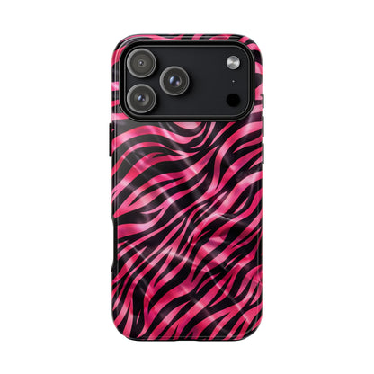 Pink Zebra Tough Phone Case — Glossy Protective Phone Cover