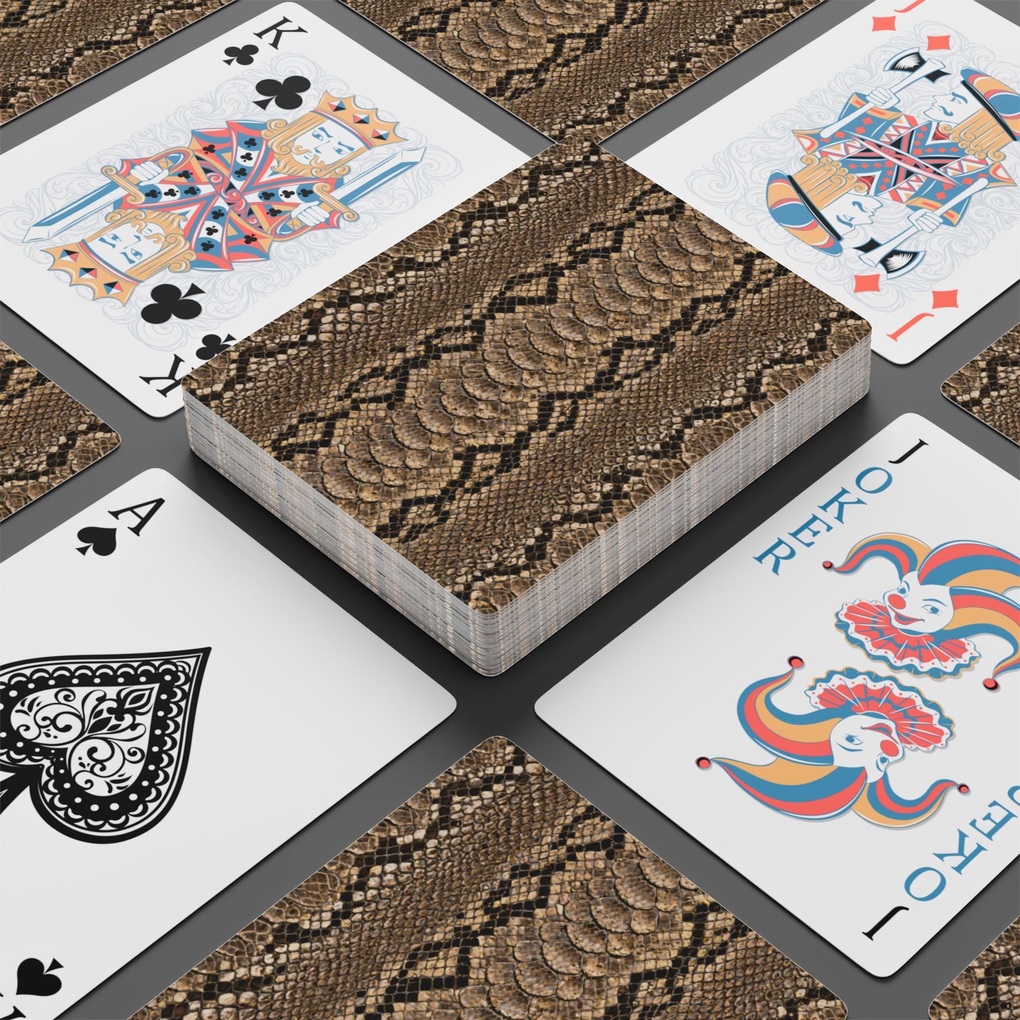 Snakeskin Poker Playing Cards — Unique Card Deck for Game Nights
