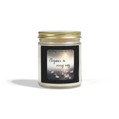 Scented Candle — Coconut Apricot Wax, "Elegance in every way" (9oz)