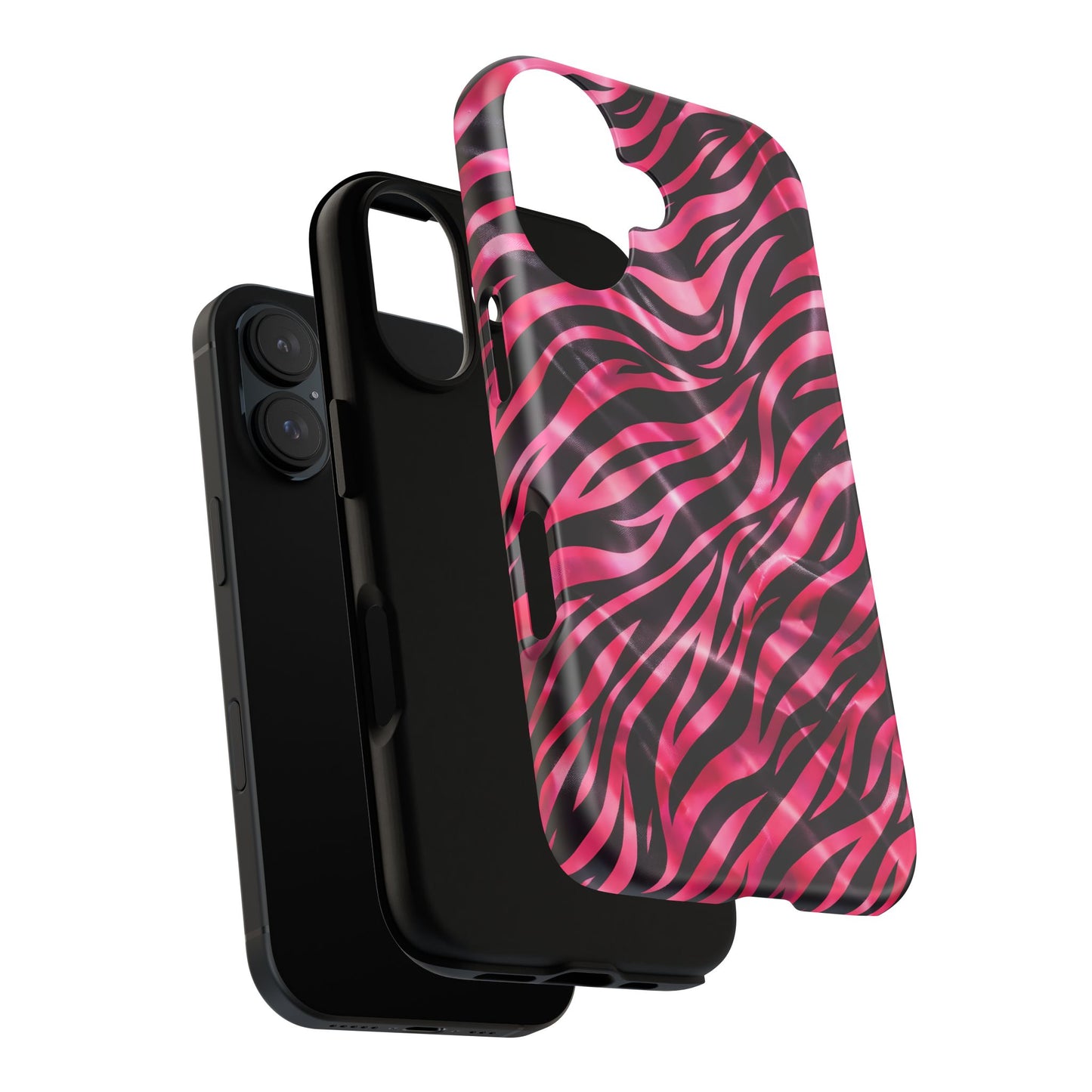 Pink Zebra Tough Phone Case — Glossy Protective Phone Cover
