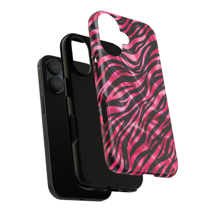 Pink Zebra Tough Phone Case — Glossy Protective Phone Cover