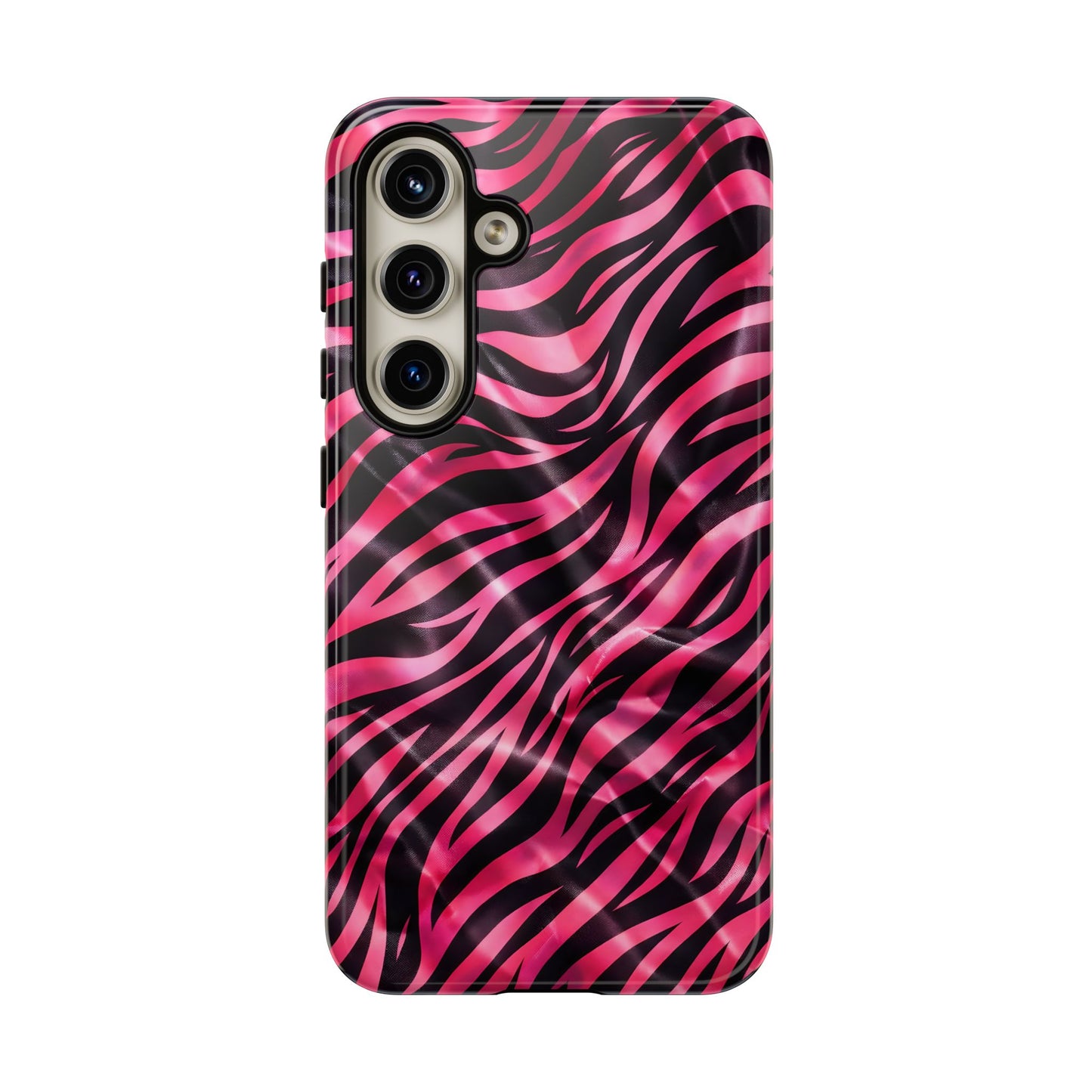 Pink Zebra Tough Phone Case — Glossy Protective Phone Cover