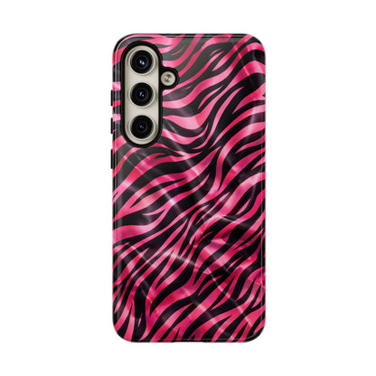 Pink Zebra Tough Phone Case — Glossy Protective Phone Cover