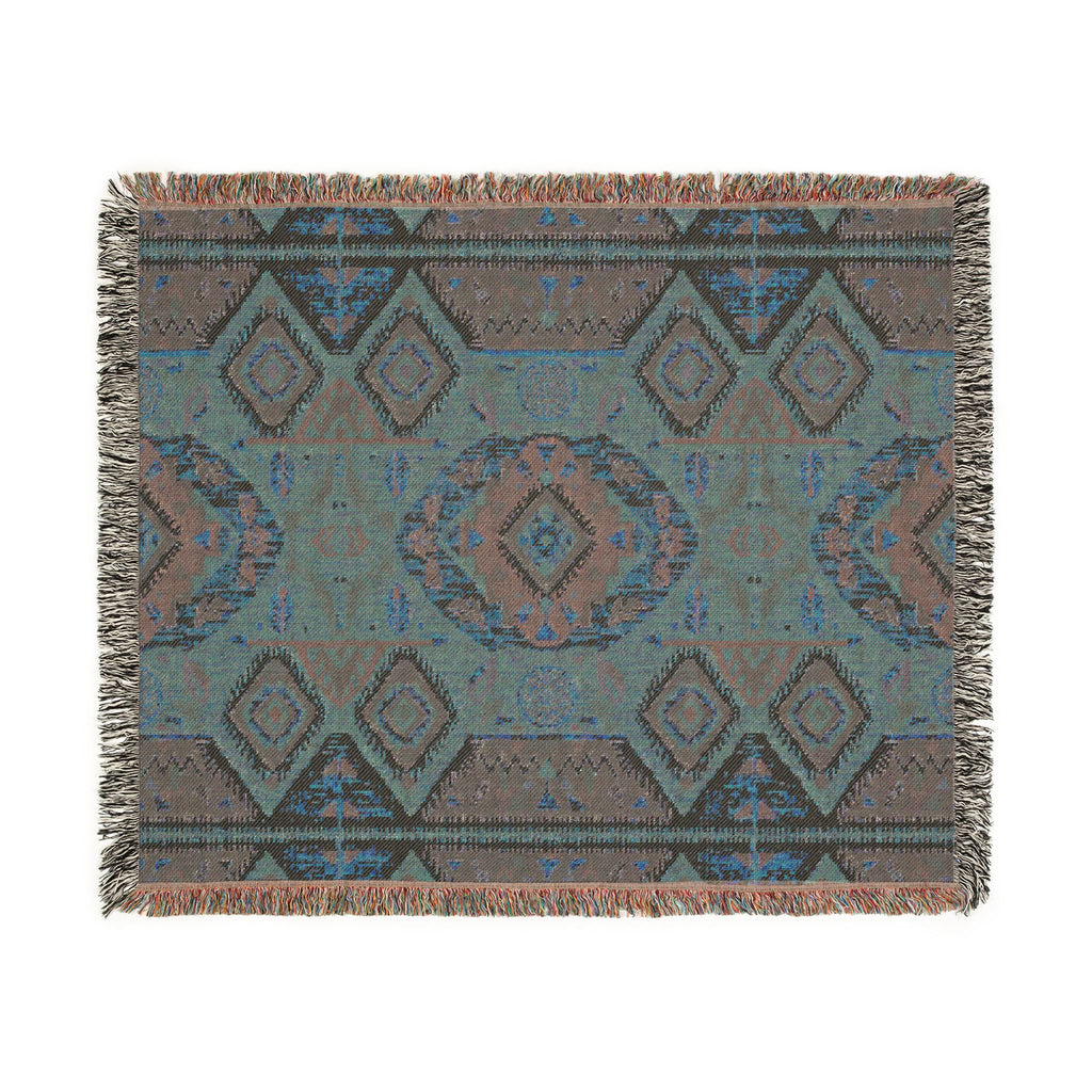 Boho Woven Blanket — Lightweight Pattern Throw for Living Room & Patio