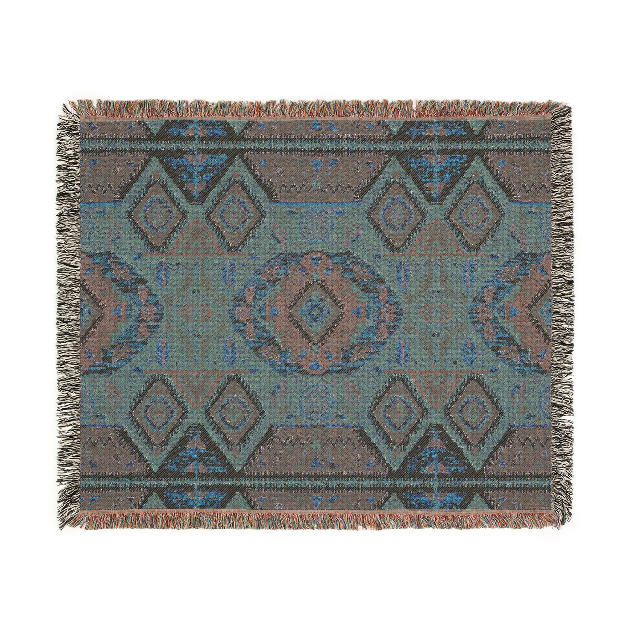 Boho Woven Blanket — Lightweight Pattern Throw for Living Room & Patio