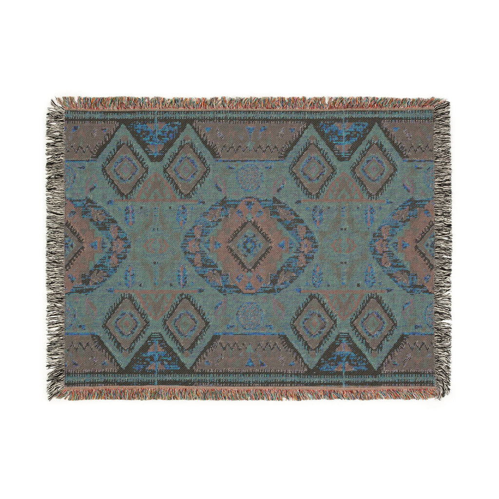 Boho Woven Blanket — Lightweight Pattern Throw for Living Room & Patio