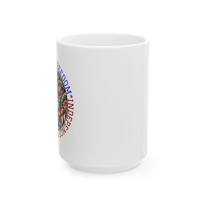 Independence Day Ceramic Mug – "Celebrate Freedom" Patriotic 11oz/15oz