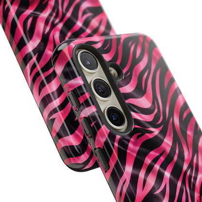 Pink Zebra Tough Phone Case — Glossy Protective Phone Cover