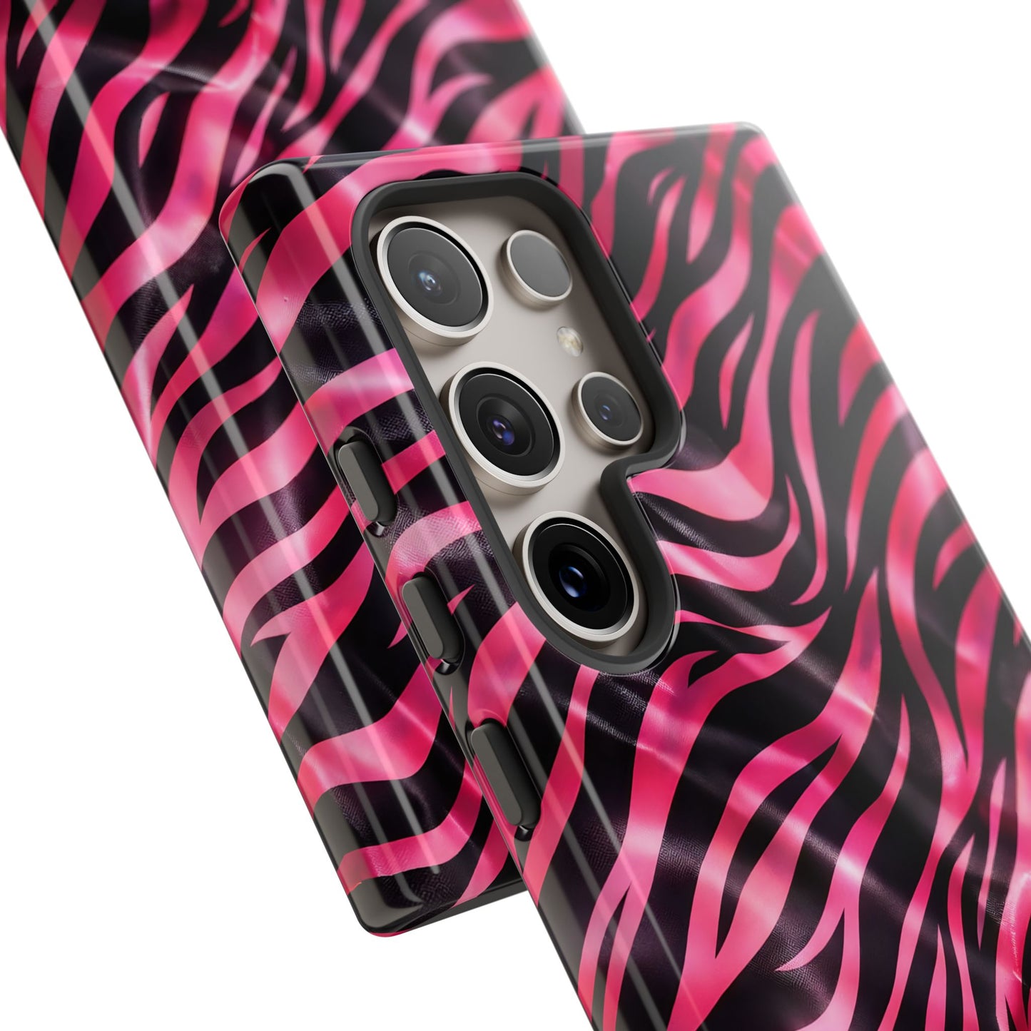 Pink Zebra Tough Phone Case — Glossy Protective Phone Cover