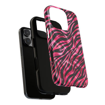 Pink Zebra Tough Phone Case — Glossy Protective Phone Cover