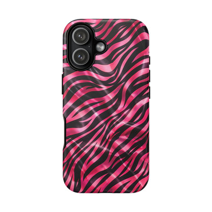 Pink Zebra Tough Phone Case — Glossy Protective Phone Cover