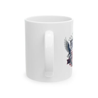 American Eagle Crest Ceramic Mug — Patriotic 11oz & 15oz Coffee Cup