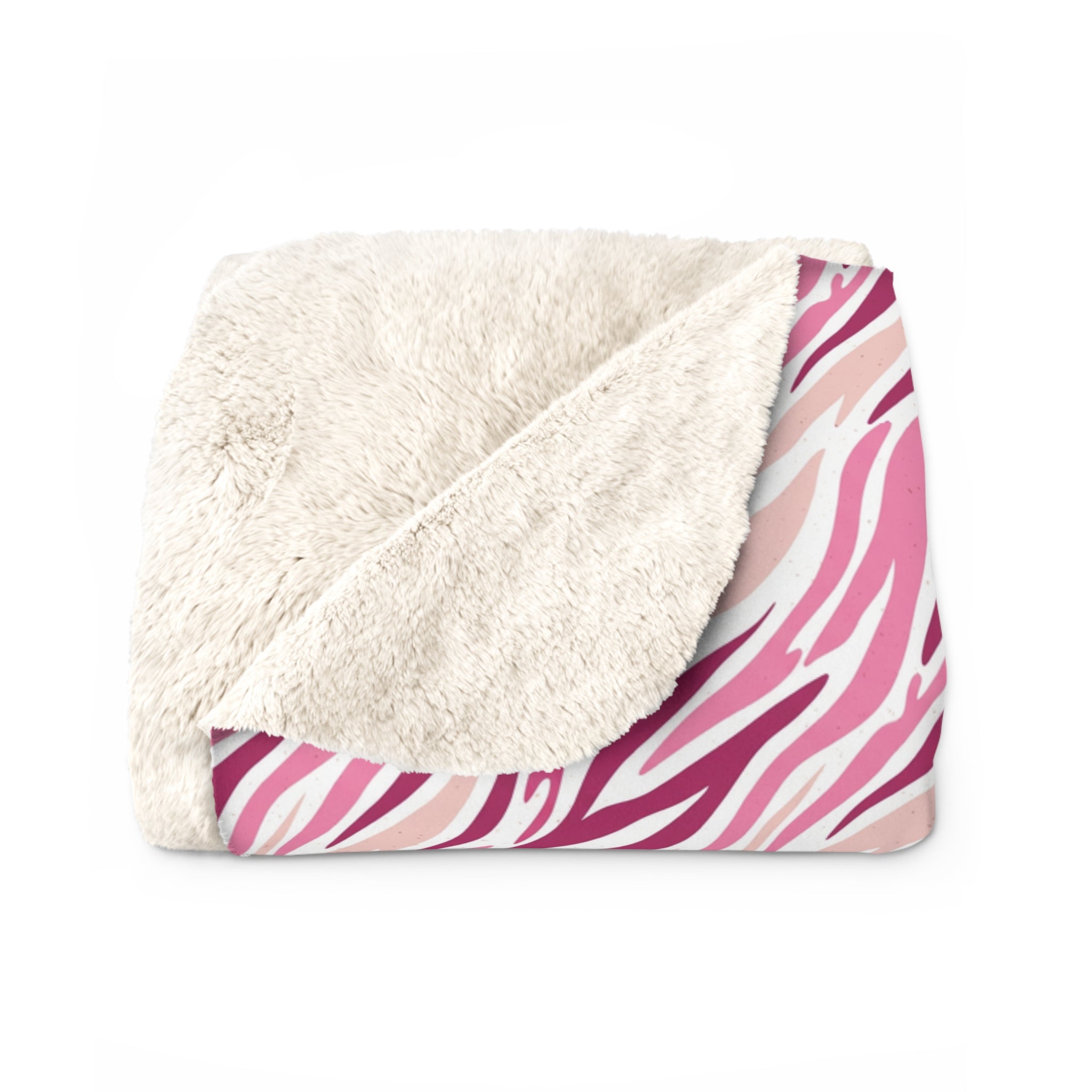 Pink Zebra Sherpa Blanket — Cozy Fleece Throw for Girls & Teens