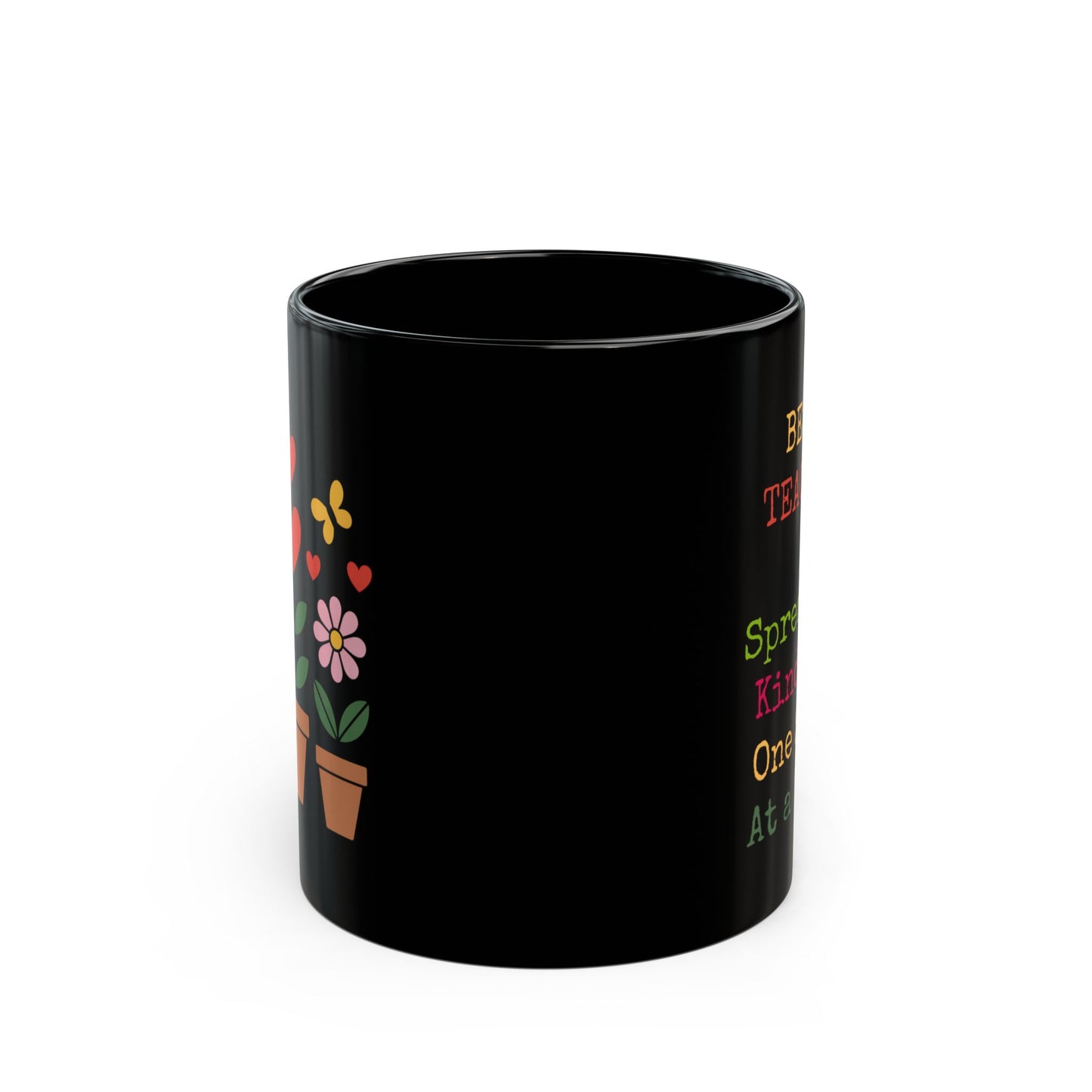 Teacher Mug — “Best Teacher: Spreading Kindness One Seed at a Time” Black Coffee Cup