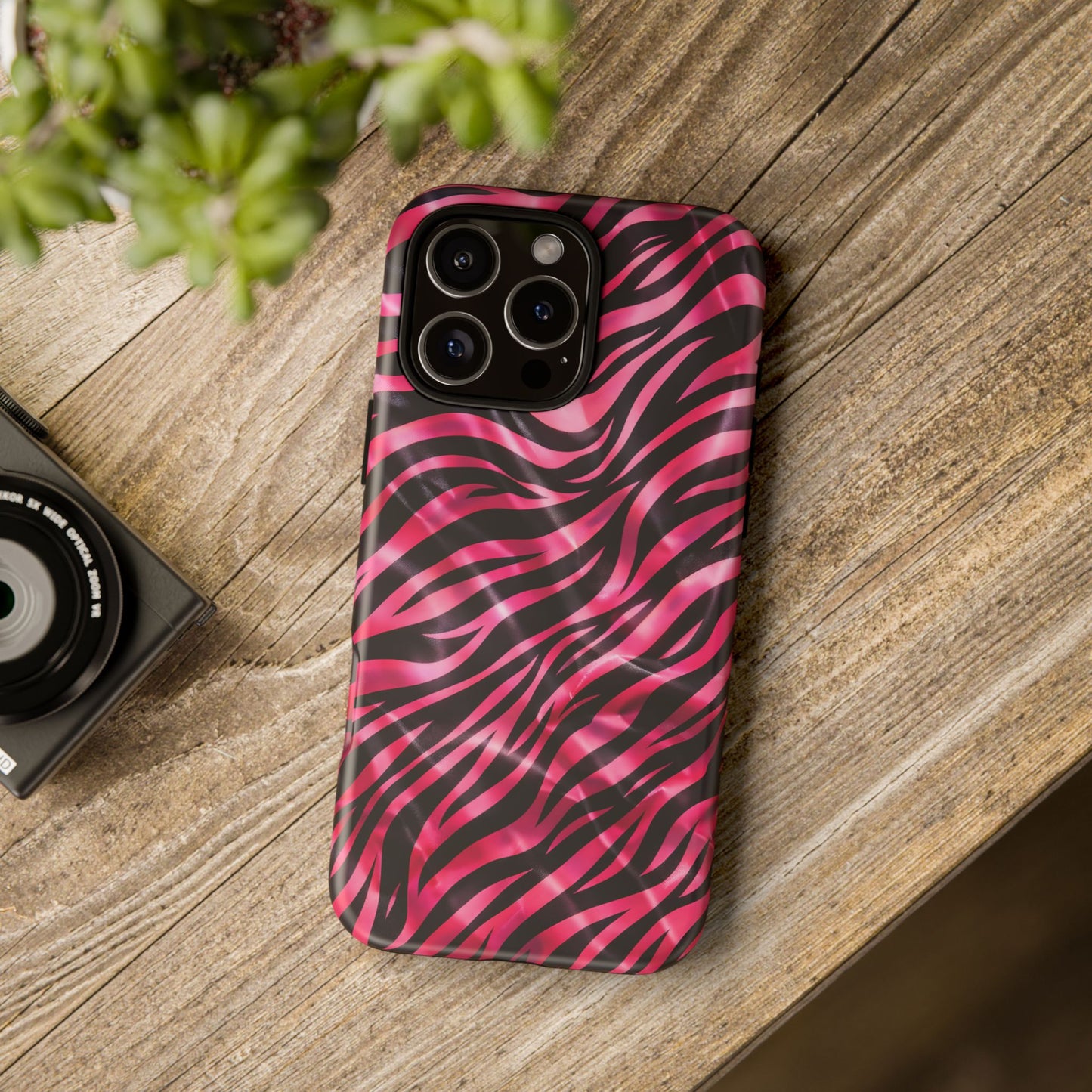 Pink Zebra Tough Phone Case — Glossy Protective Phone Cover