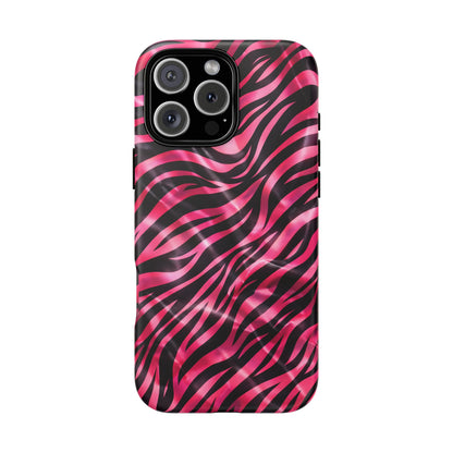 Pink Zebra Tough Phone Case — Glossy Protective Phone Cover