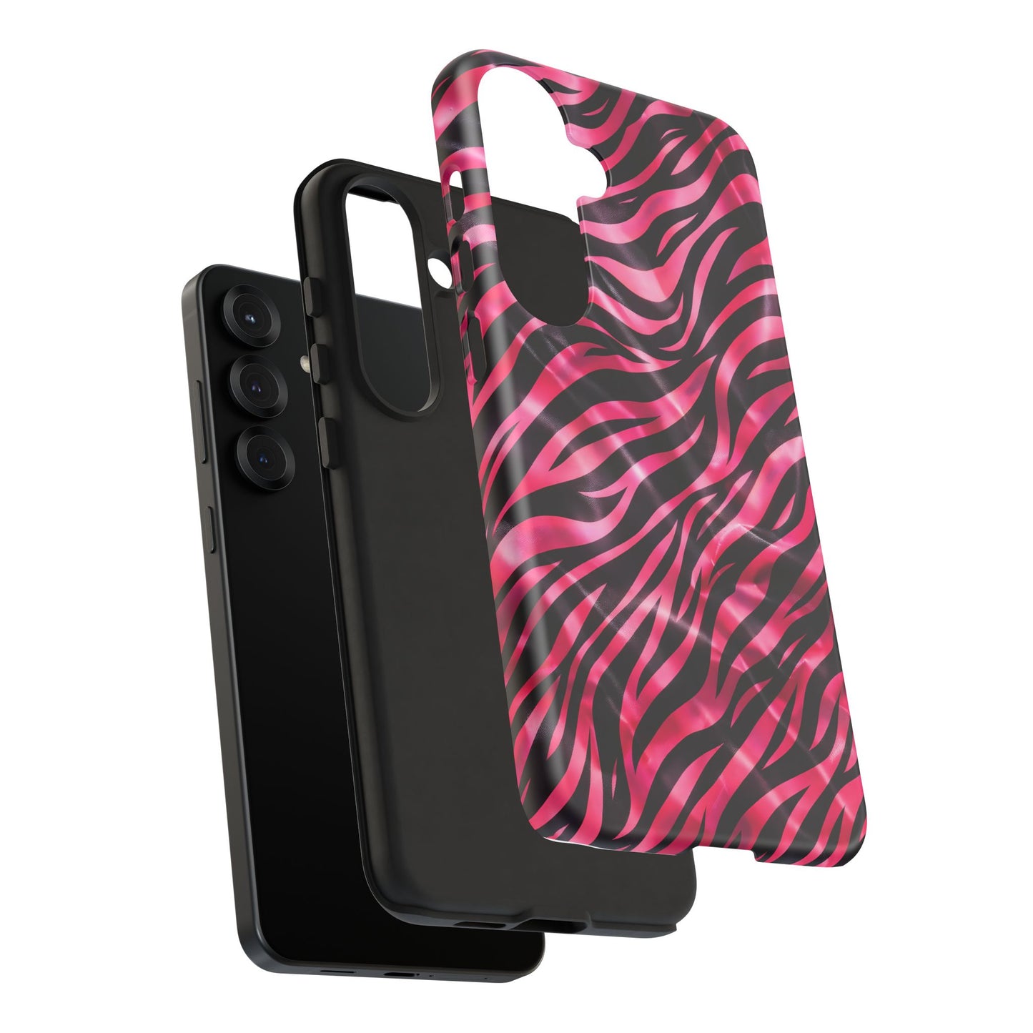Pink Zebra Tough Phone Case — Glossy Protective Phone Cover