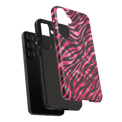 Pink Zebra Tough Phone Case — Glossy Protective Phone Cover