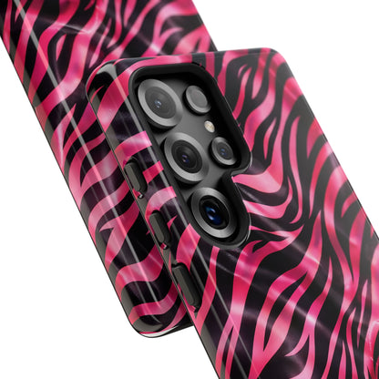 Pink Zebra Tough Phone Case — Glossy Protective Phone Cover
