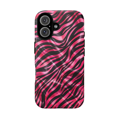 Pink Zebra Tough Phone Case — Glossy Protective Phone Cover