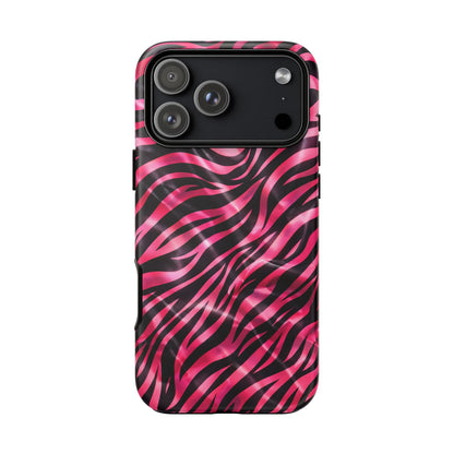 Pink Zebra Tough Phone Case — Glossy Protective Phone Cover