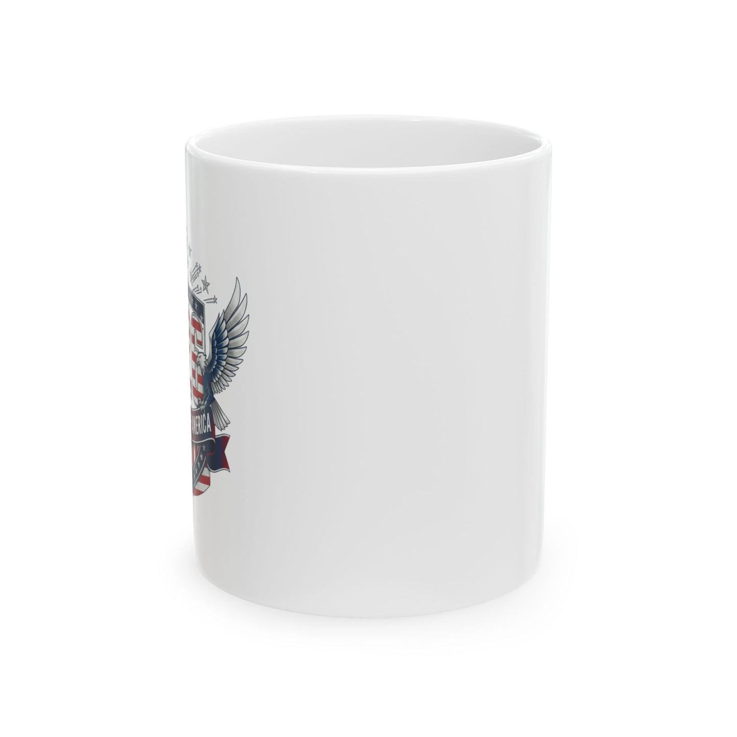 American Eagle Crest Ceramic Mug — Patriotic 11oz & 15oz Coffee Cup