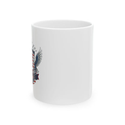 American Eagle Crest Ceramic Mug — Patriotic 11oz & 15oz Coffee Cup