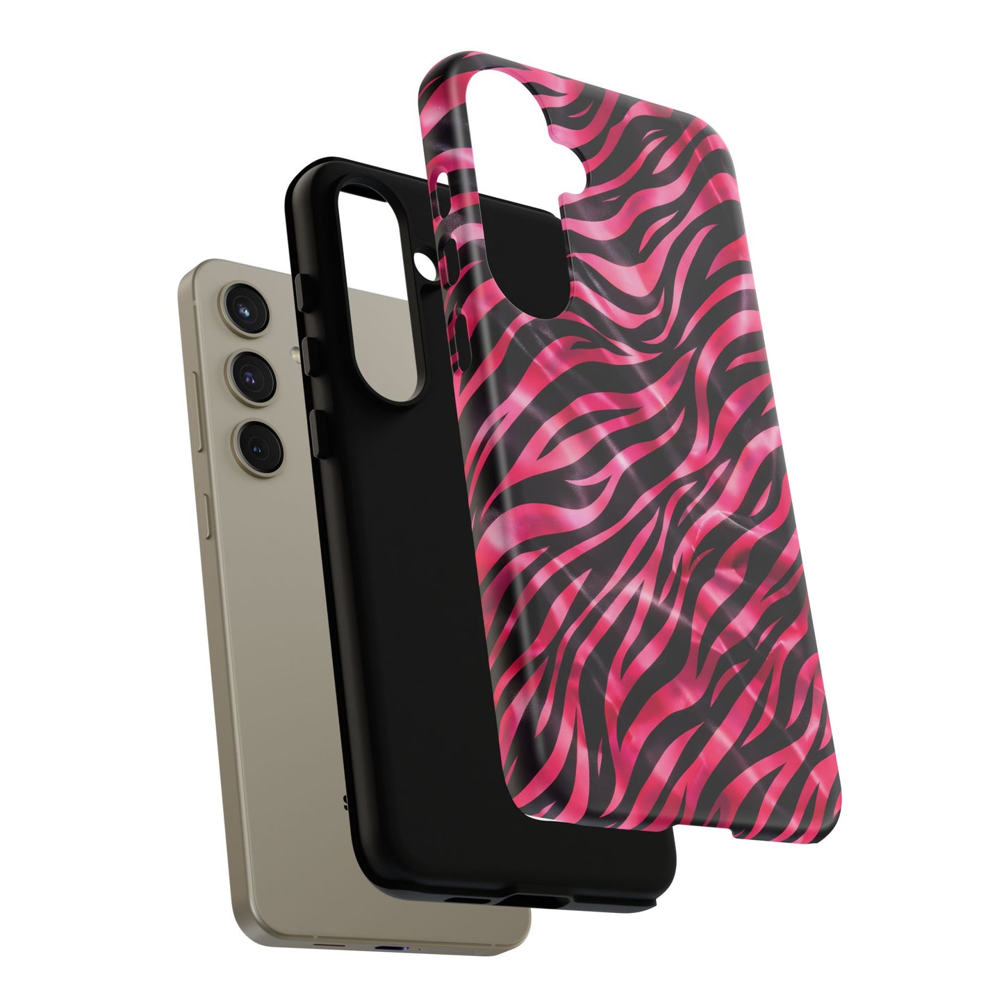 Pink Zebra Tough Phone Case — Glossy Protective Phone Cover