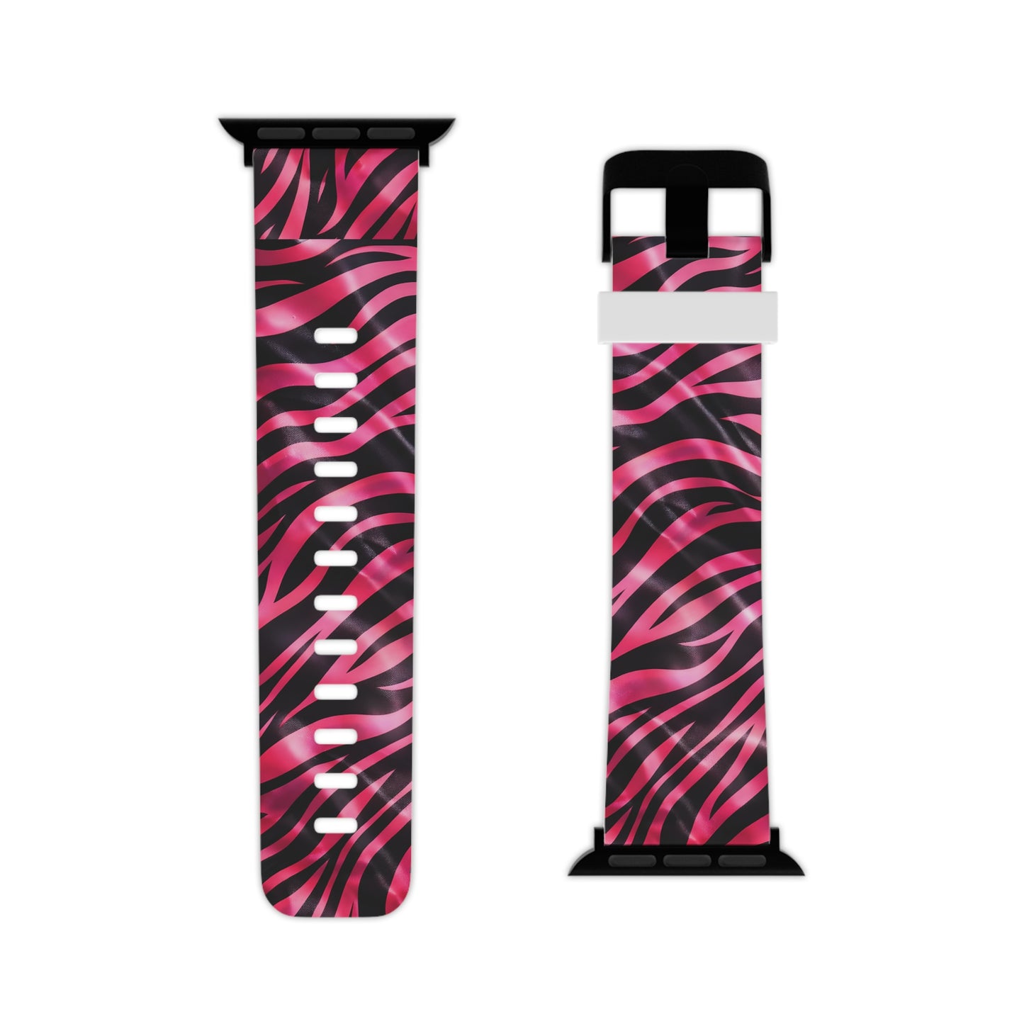 Pink Zebra Print Apple Watch Band — Bold Animal Stripe Replacement Strap