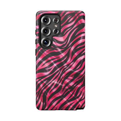 Pink Zebra Tough Phone Case — Glossy Protective Phone Cover