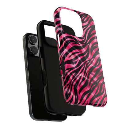 Pink Zebra Tough Phone Case — Glossy Protective Phone Cover