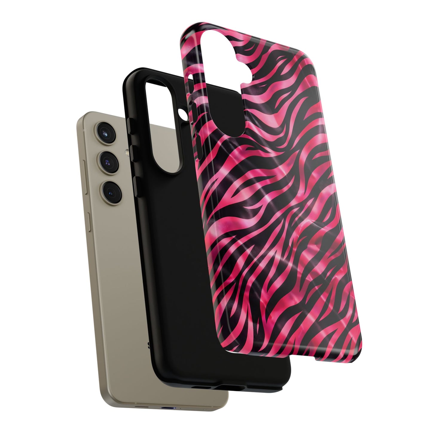 Pink Zebra Tough Phone Case — Glossy Protective Phone Cover