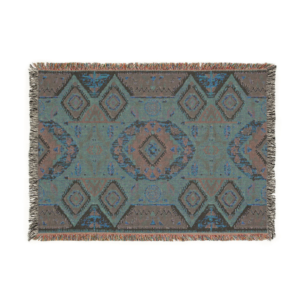 Boho Woven Blanket — Lightweight Pattern Throw for Living Room & Patio