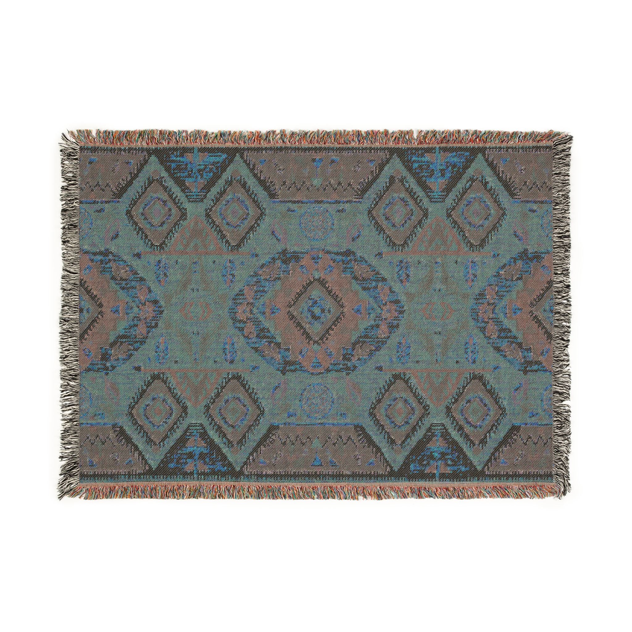 Boho Woven Blanket — Lightweight Pattern Throw for Living Room & Patio