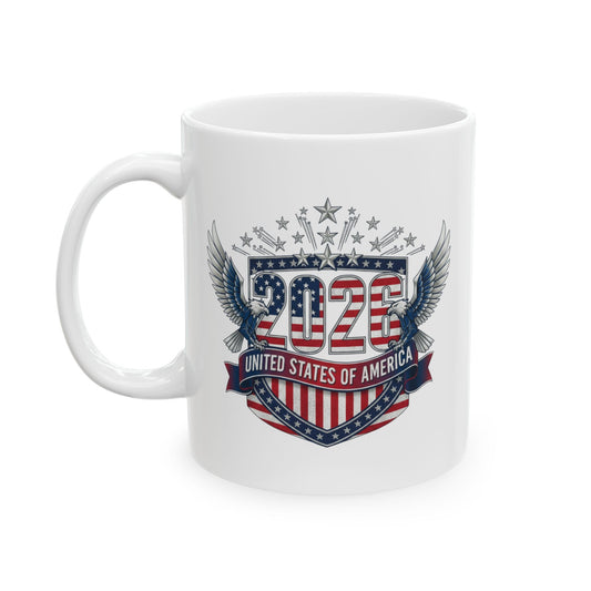 American Eagle Crest Ceramic Mug — Patriotic 11oz & 15oz Coffee Cup